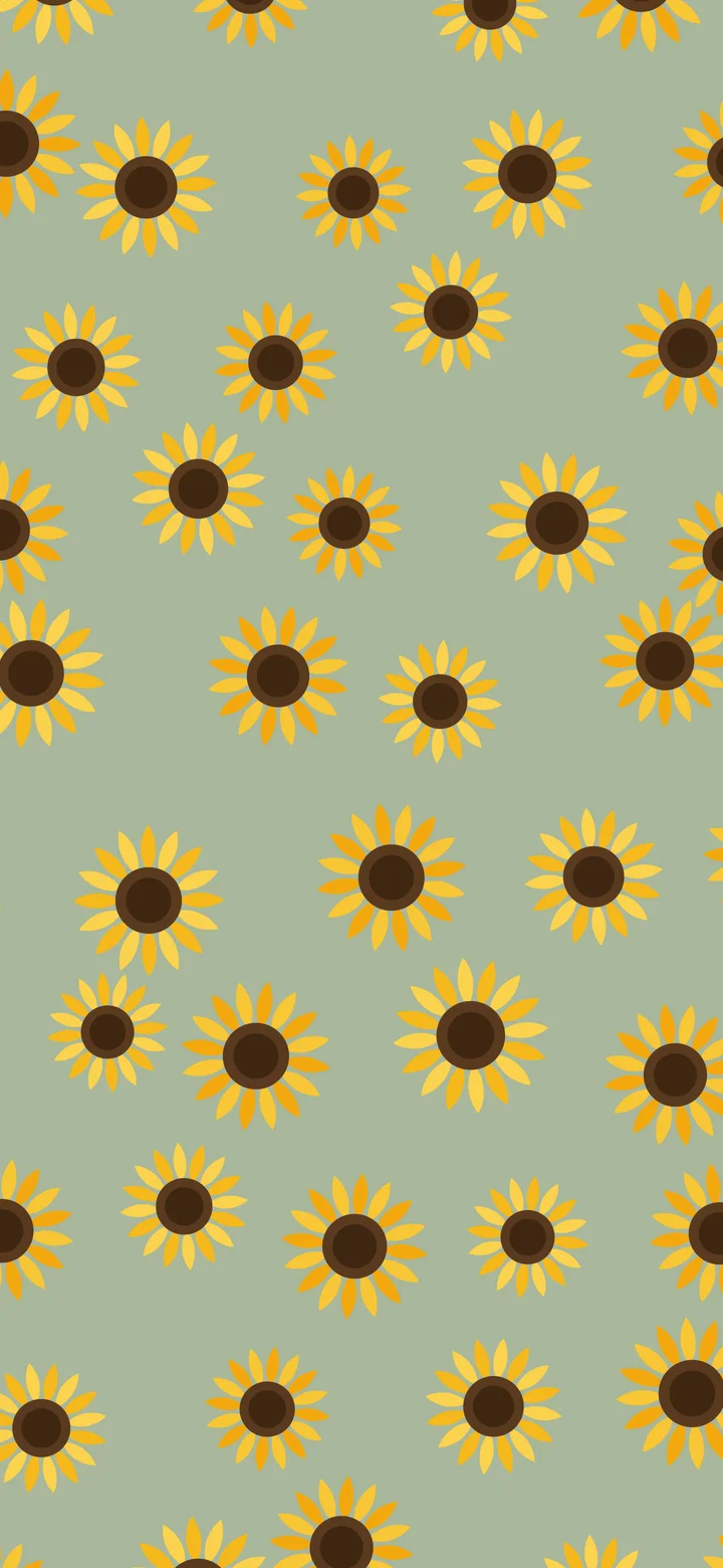 Sage Green Sunflower Pattern wallpaper for iPhone and Android