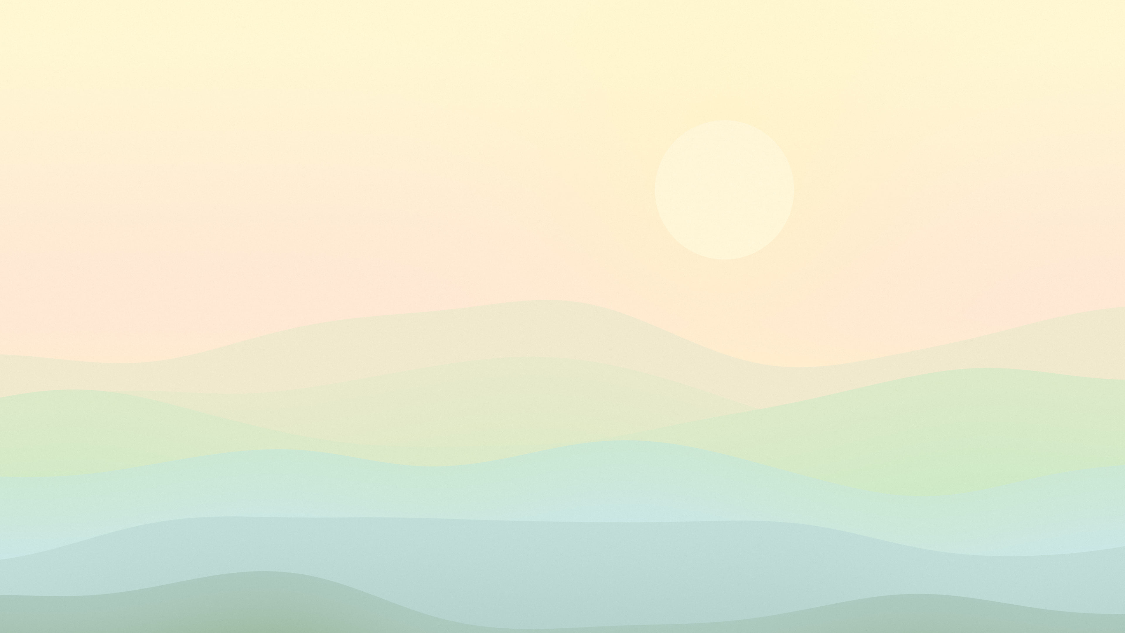 Spring Pastel Minimalist Desert Dunes desktop wallpaper in 4K