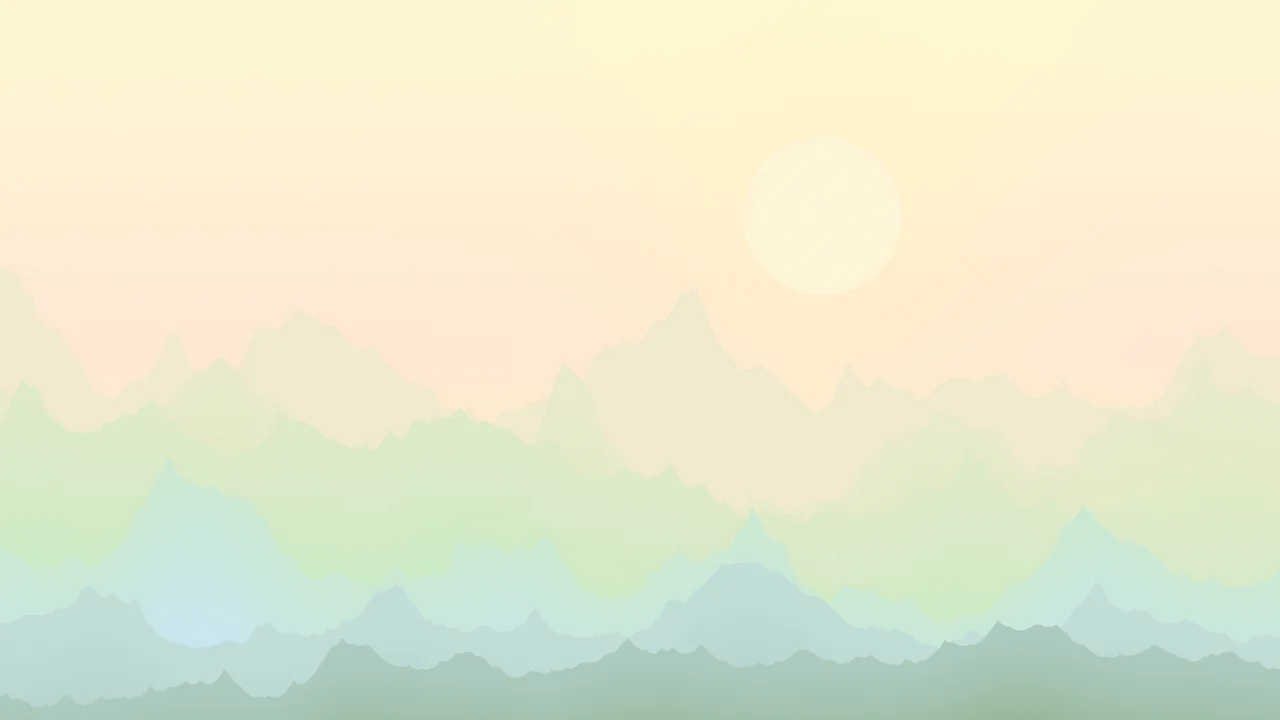Spring Pastel Minimalist Mountain Landscape desktop wallpaper in 4K