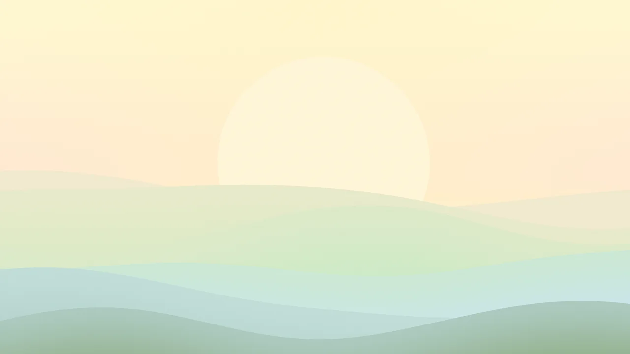 Spring Pastel Minimalist Sunset Hills desktop wallpaper in 4K