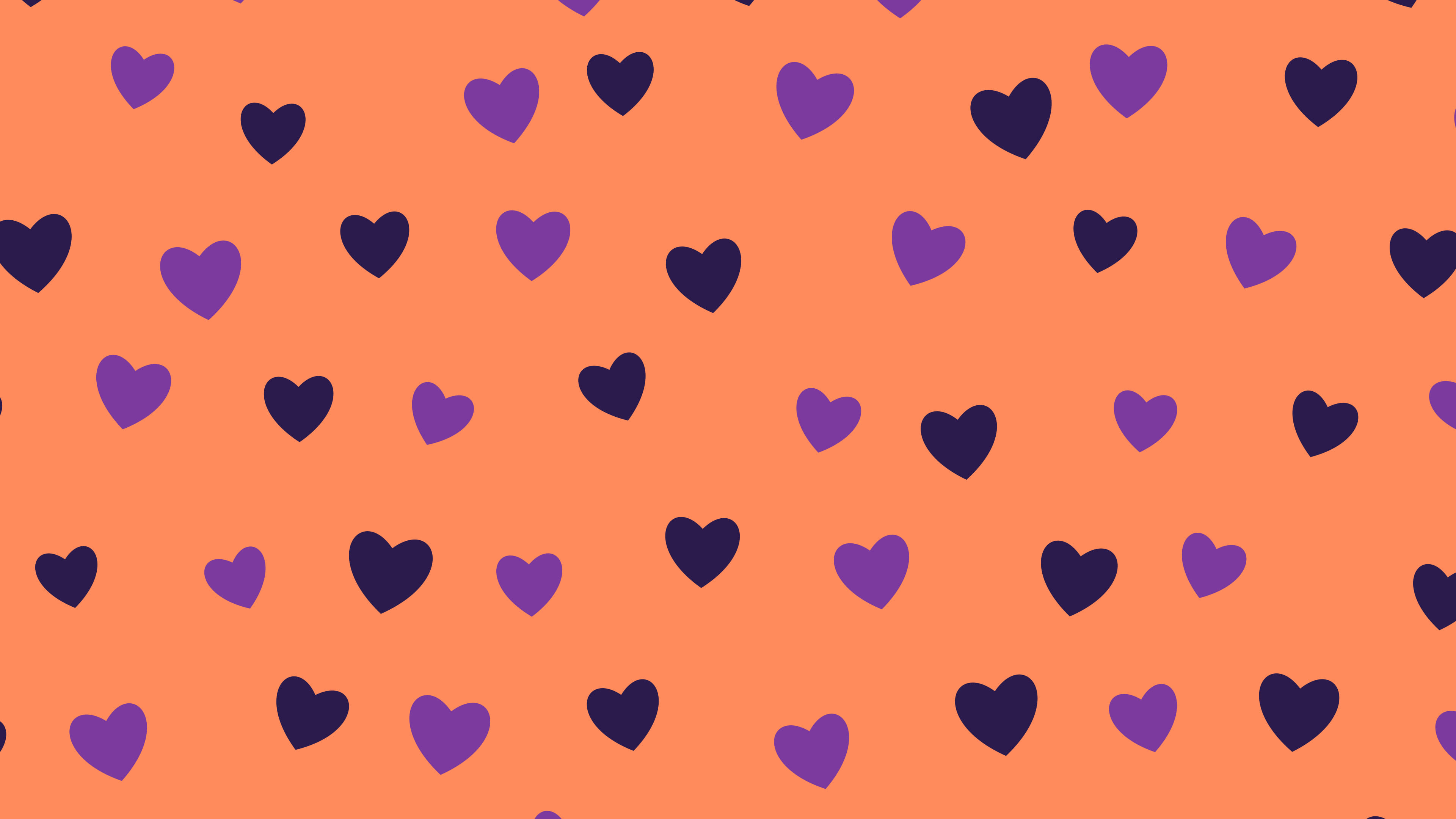 Sunset Heart Pattern desktop wallpaper in 4K