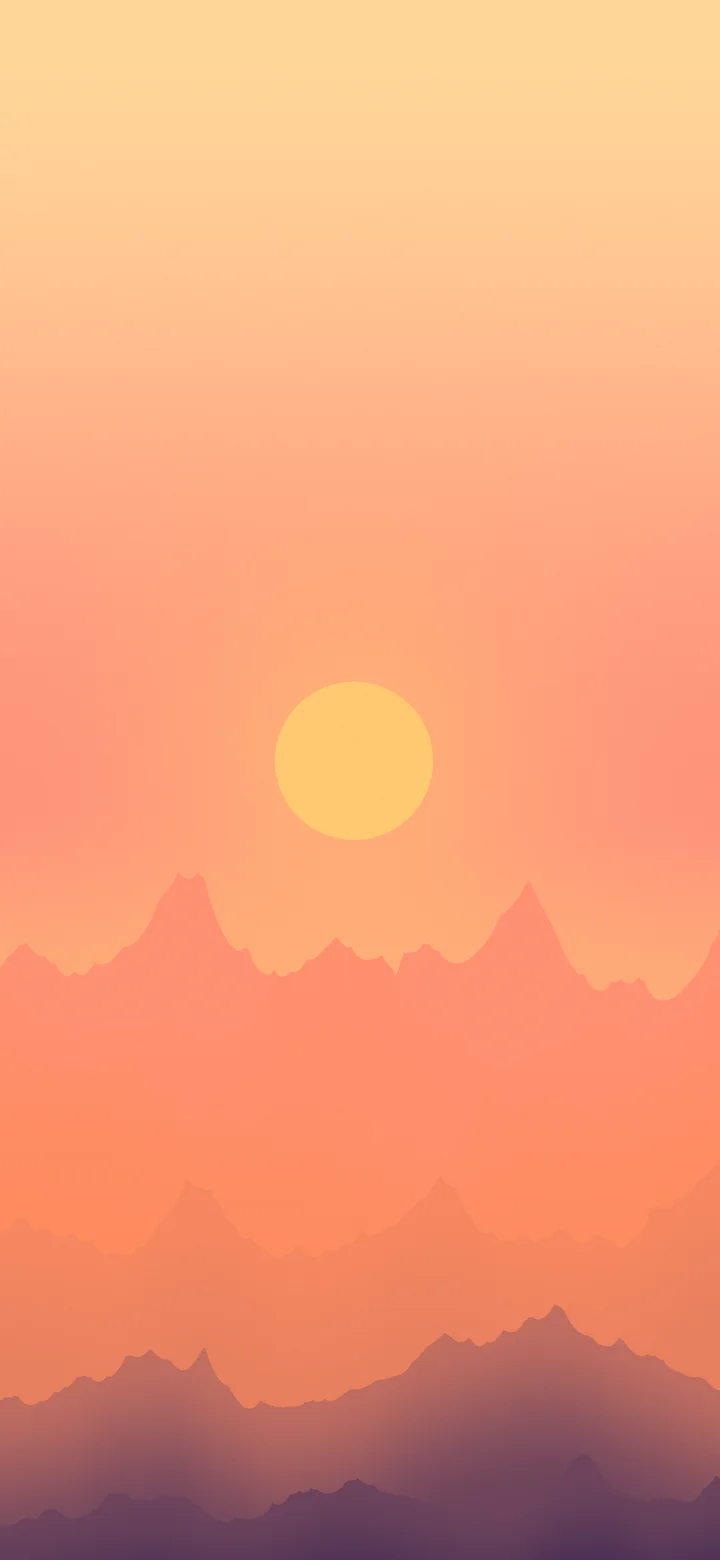 Sunset Minimalist Mountain Landscape wallpaper for iPhone and Android