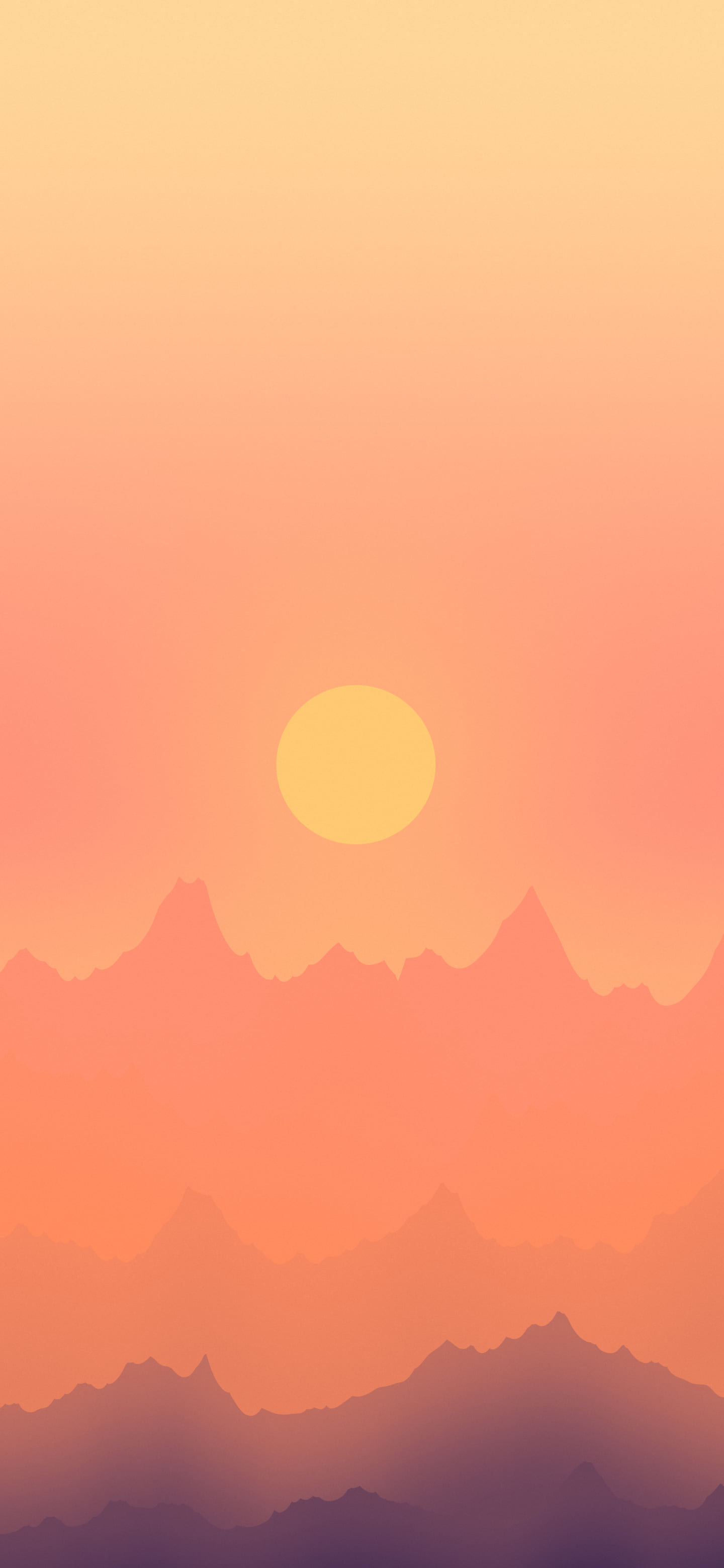 Sunset Minimalist Mountain Landscape wallpaper for iPhone and Android