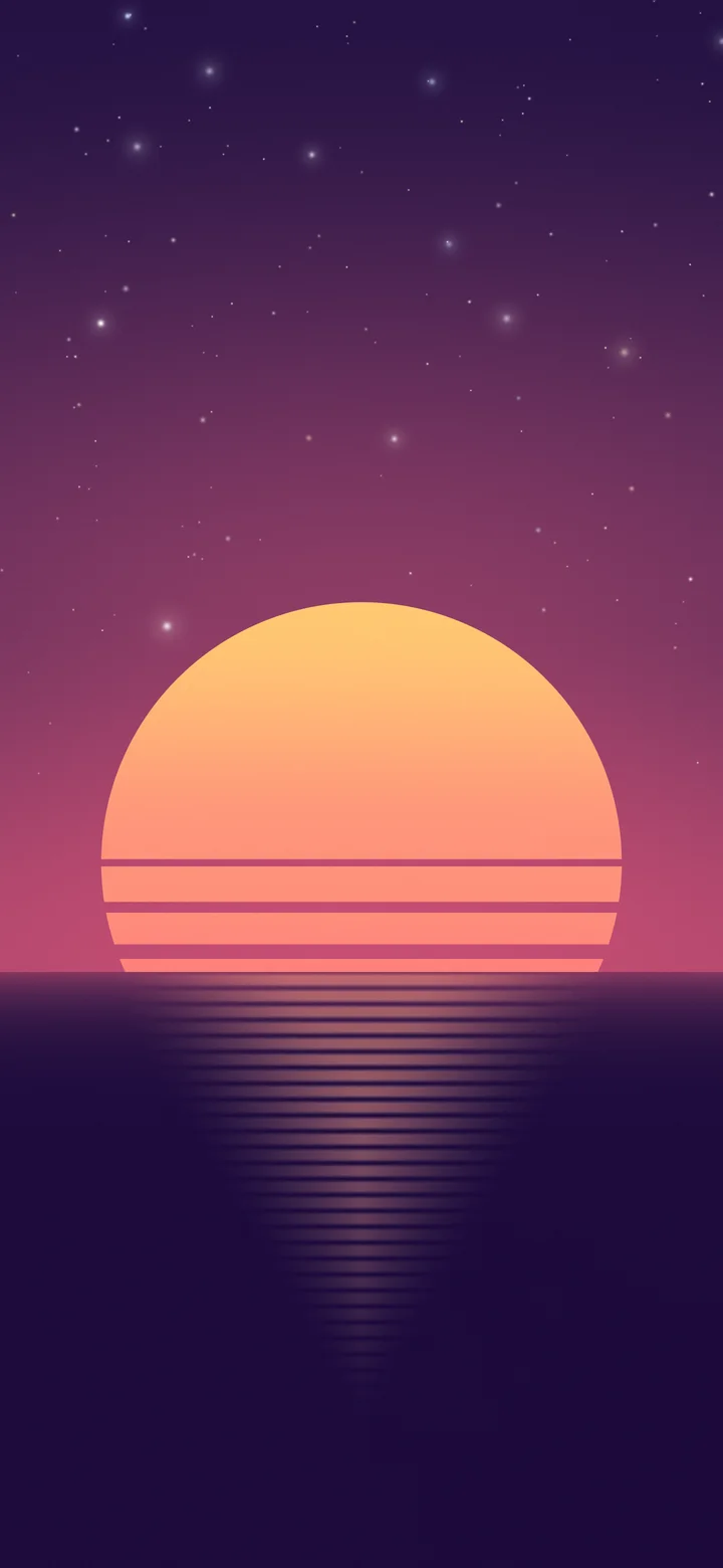 Sunset Retro Striped Sun wallpaper for iPhone and Android