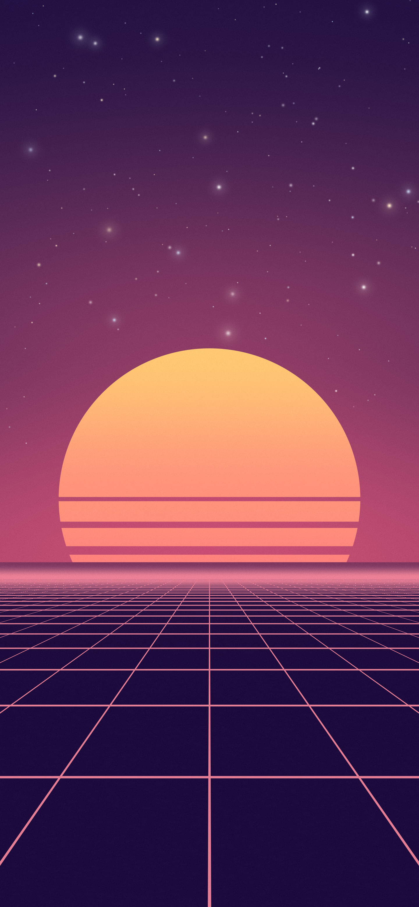 Synthwave Grid Sunset Wallpaper – 4K Desktop & iPhone