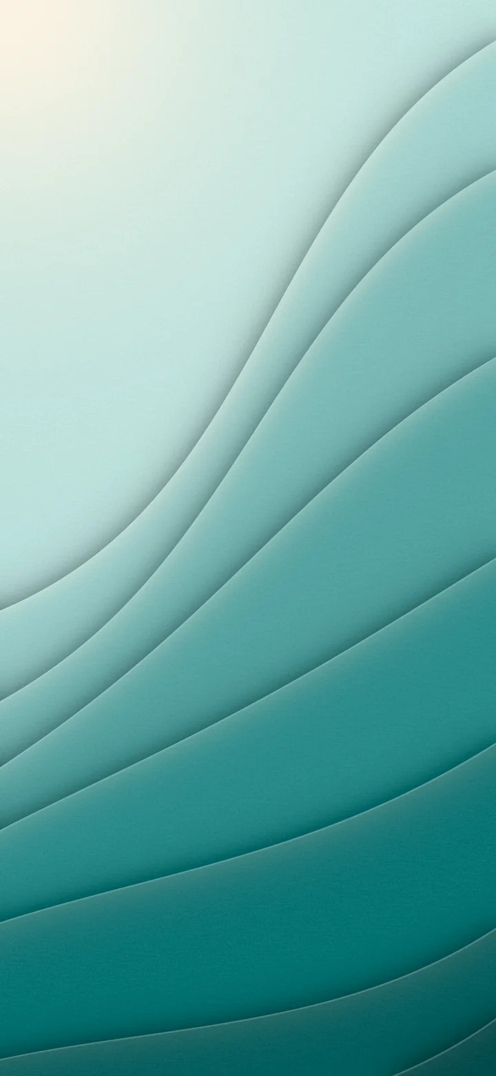 Teal 3D Paper Cut Abstract Curves wallpaper for iPhone and Android