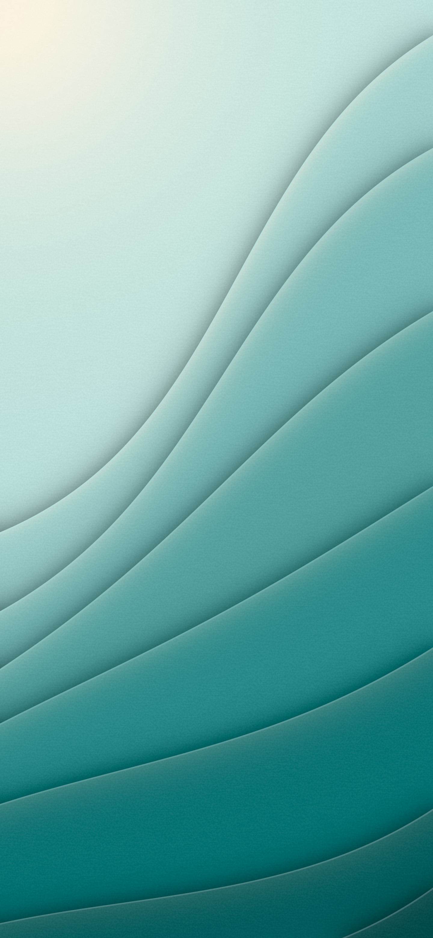 Teal 3D Paper Cut Abstract Curves wallpaper for iPhone and Android