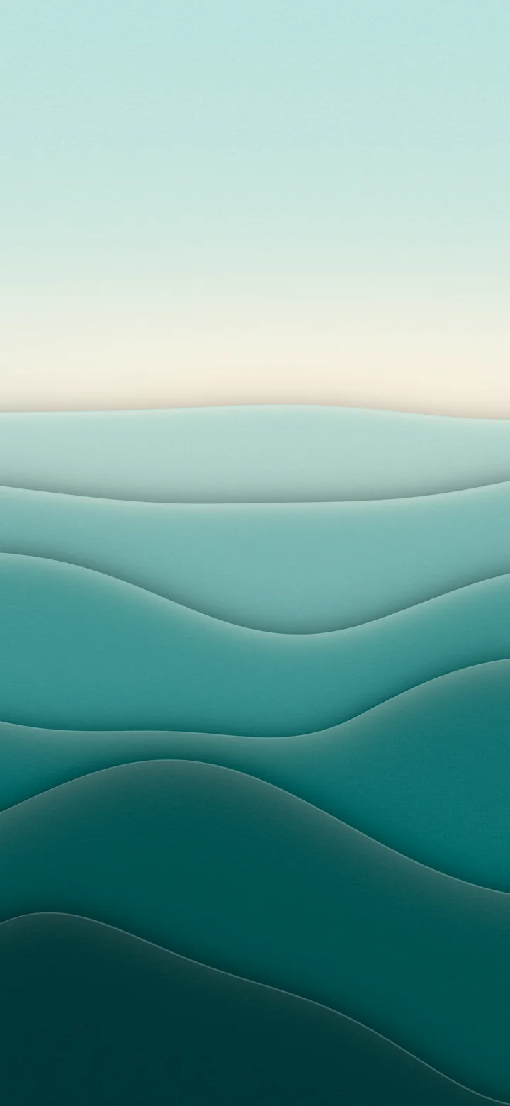 Teal 3D Paper Cut Abstract Layers wallpaper for iPhone and Android