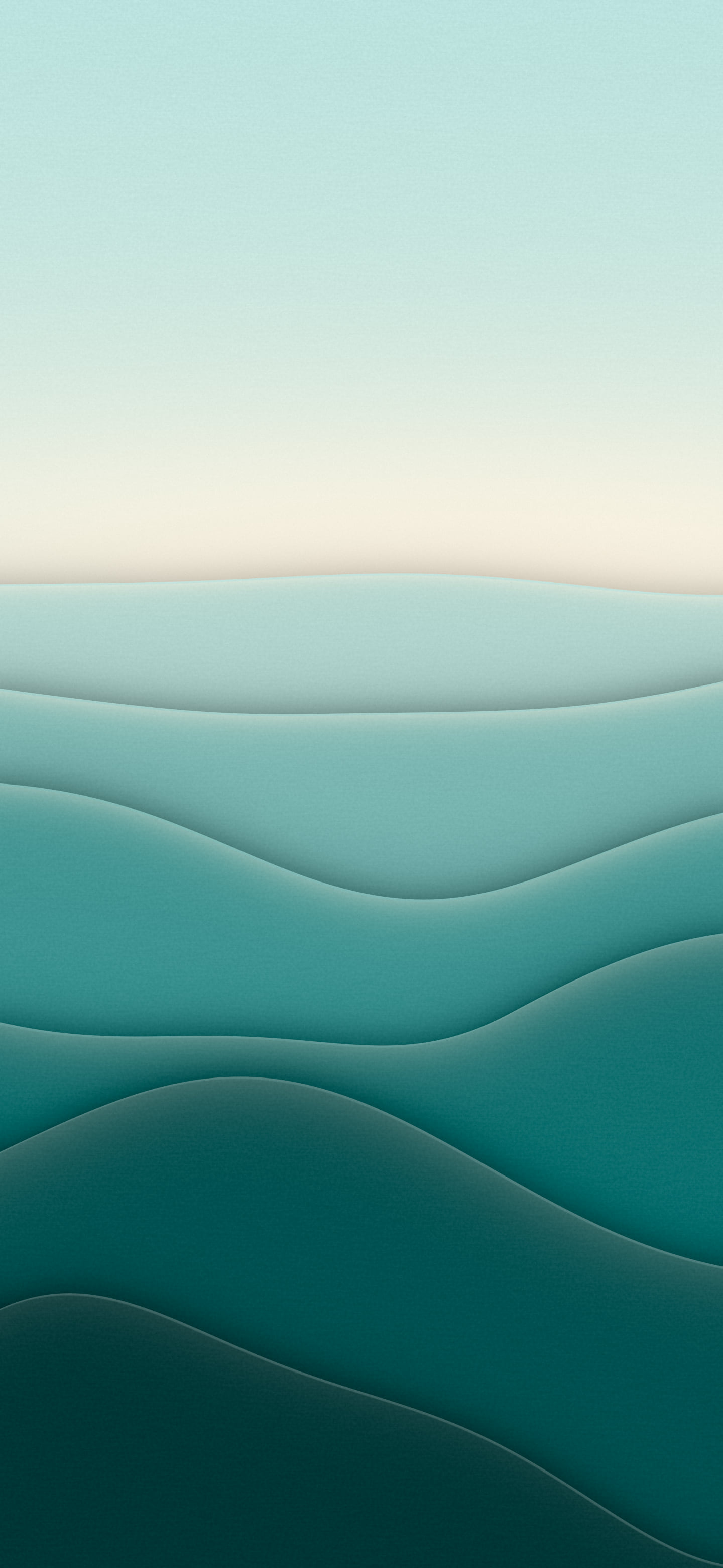 Teal 3D Paper Cut Abstract Layers wallpaper for iPhone and Android