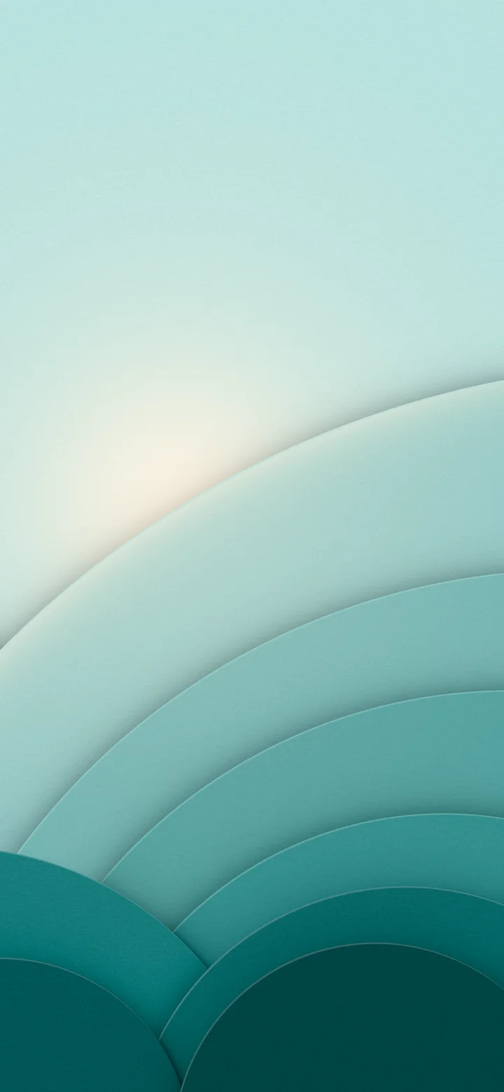 Teal 3D Paper Cut Geometric Circles wallpaper for iPhone and Android