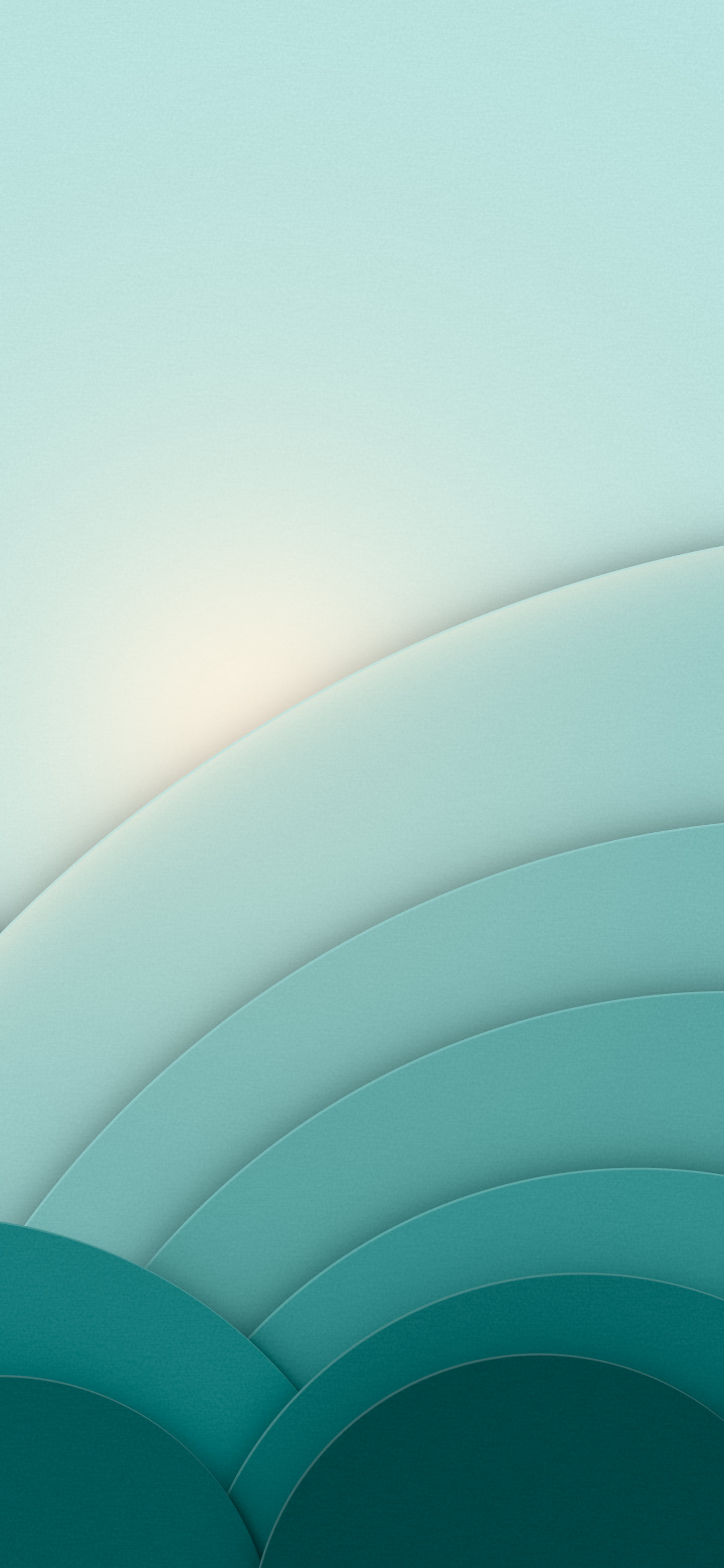 Teal 3D Paper Cut Geometric Circles wallpaper for iPhone and Android