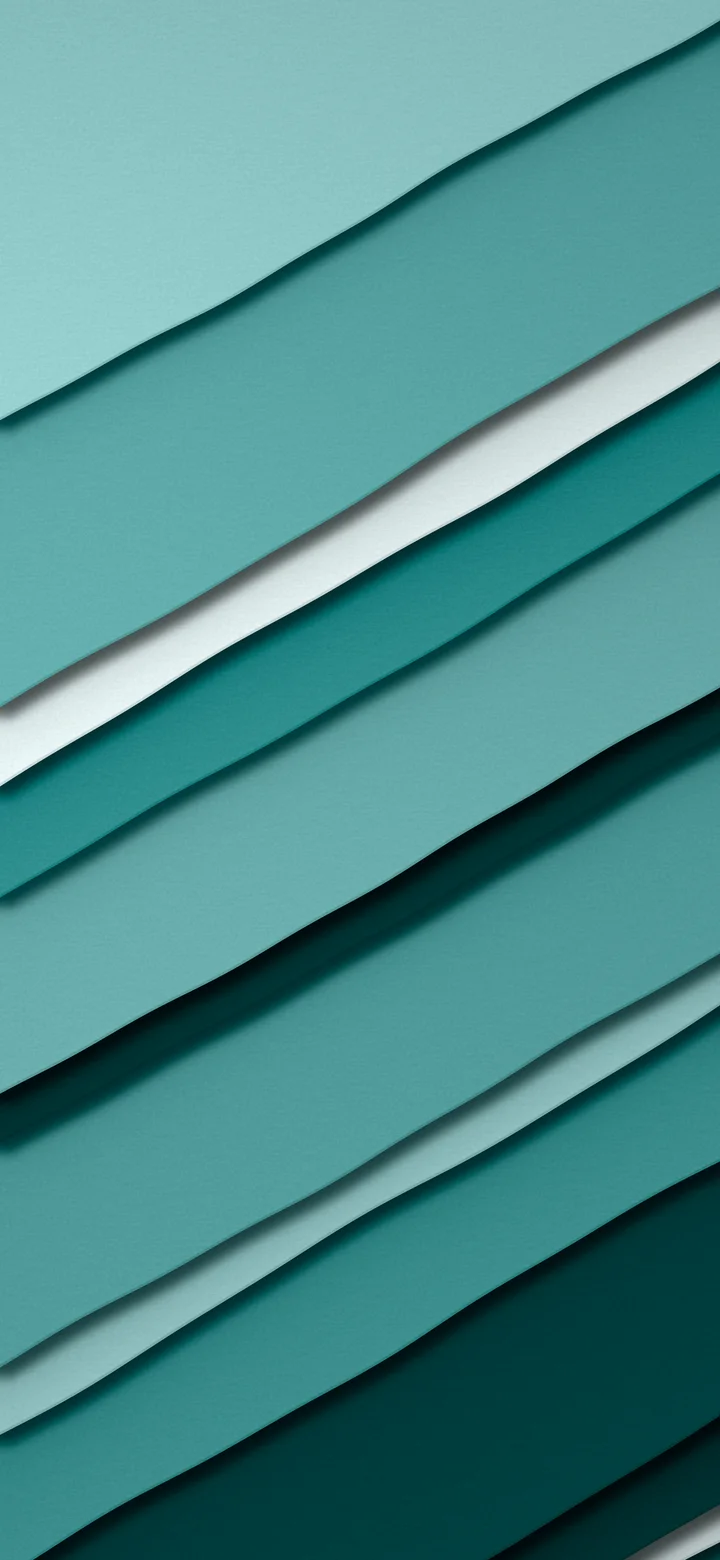 Teal 3D Paper Cut Stripes wallpaper for iPhone and Android