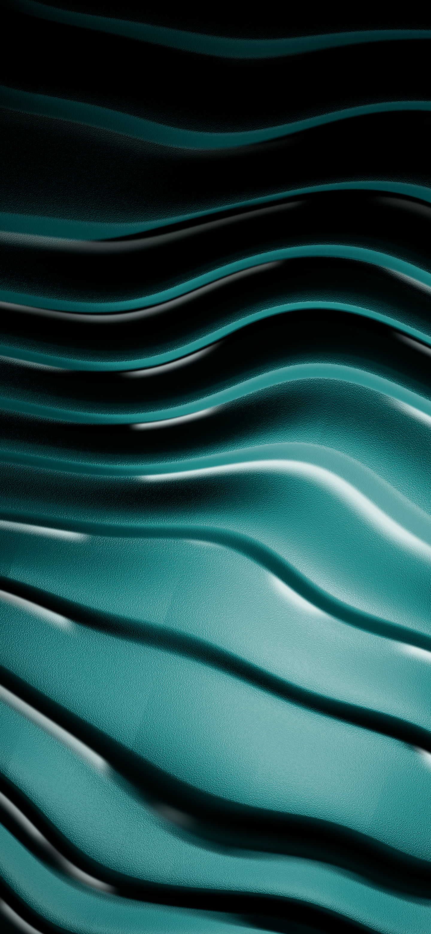 Teal 3D Wave Lines wallpaper for iPhone and Android