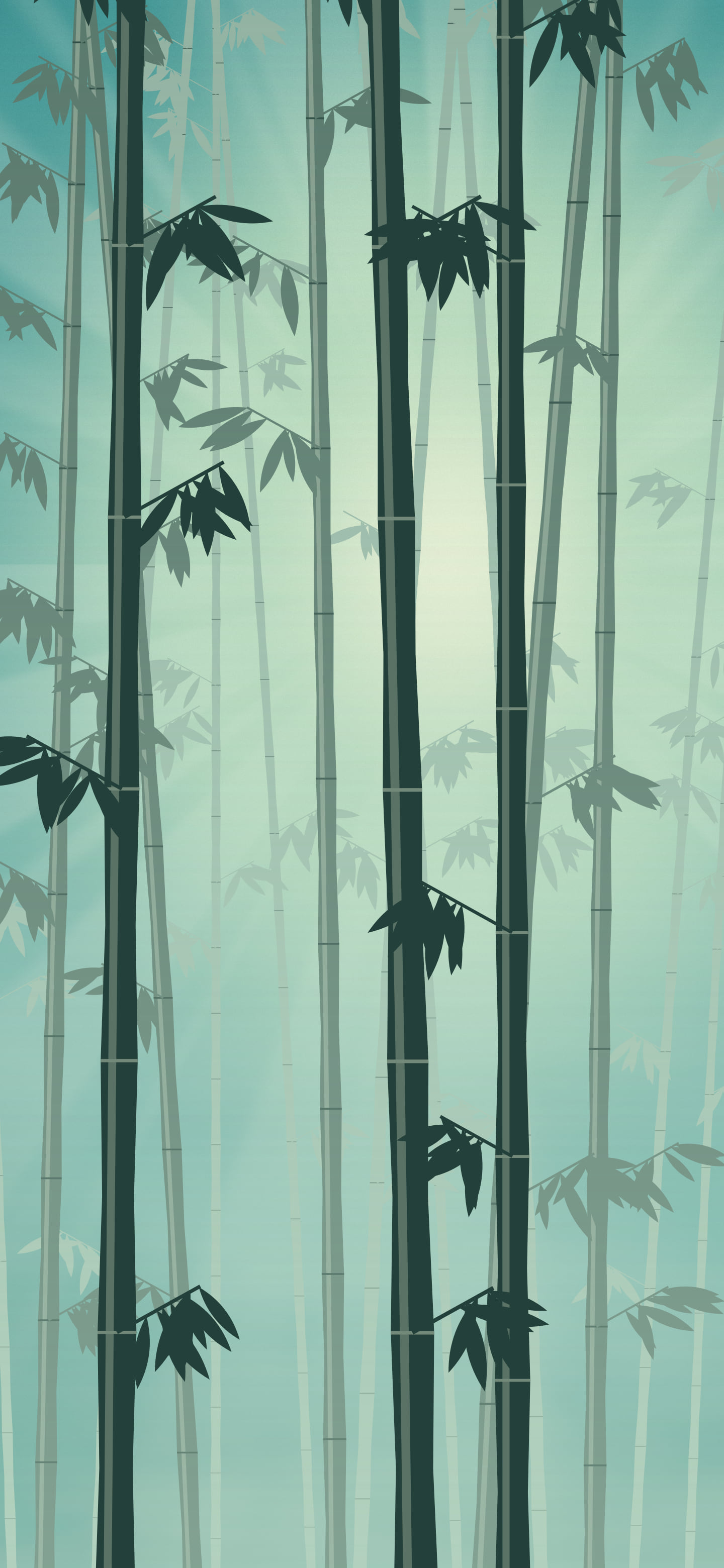 Teal Bamboo Forest wallpaper for iPhone and Android