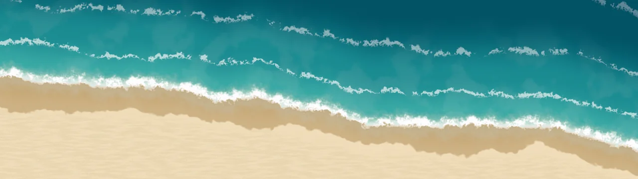 Teal Beach Shoreline dual monitor wallpaper, 7680 × 2160