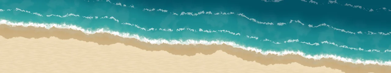 Teal Beach Shoreline triple monitor wallpaper, 7680 × 1440