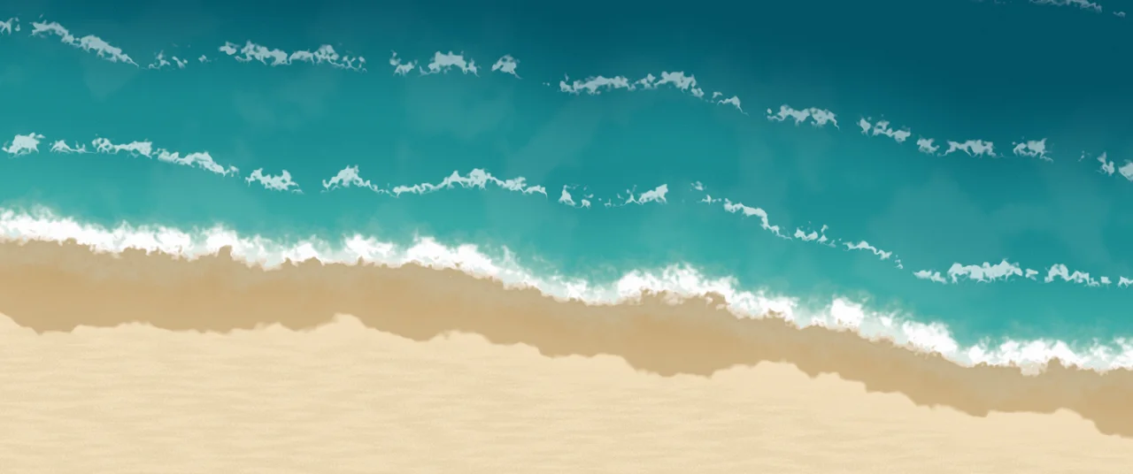 Teal Beach Shoreline ultrawide wallpaper, 3440 × 1440