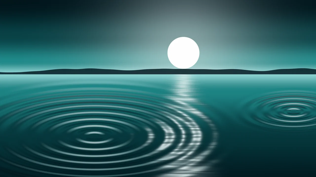 Teal Calm Water Ripples desktop wallpaper in 4K