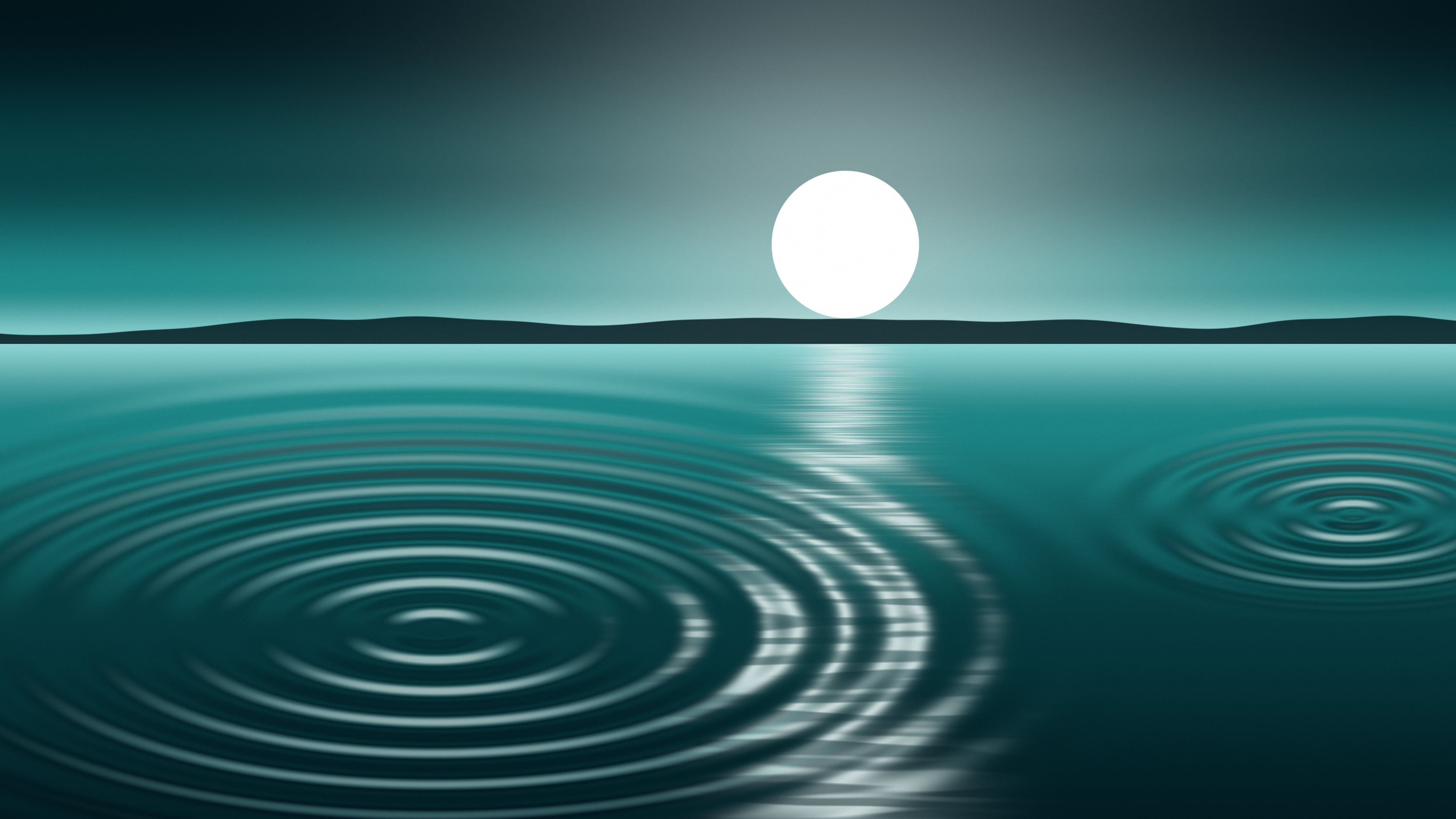 Teal Calm Water Ripples desktop wallpaper in 4K