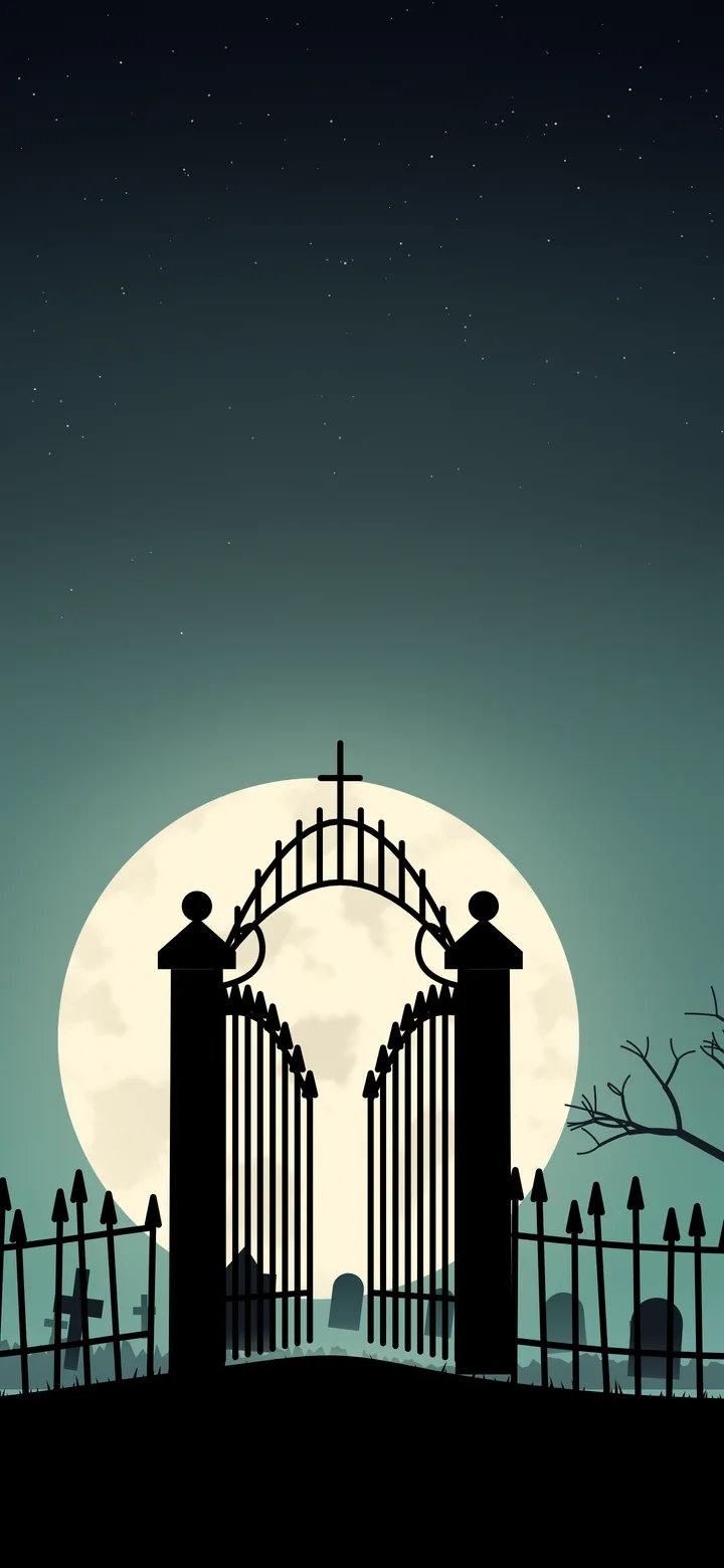 Teal Cemetery Gate wallpaper for iPhone and Android