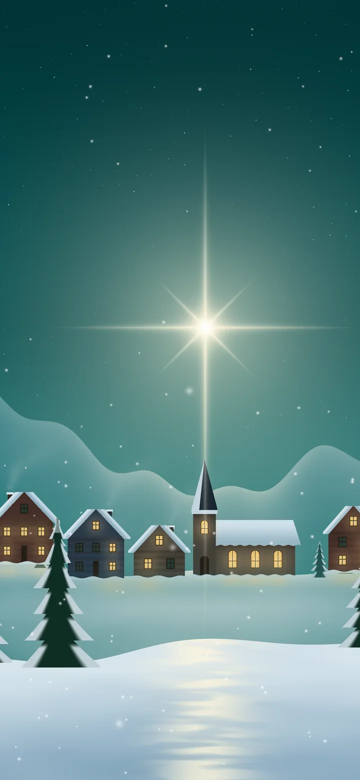Teal Christmas Star wallpaper for iPhone and Android