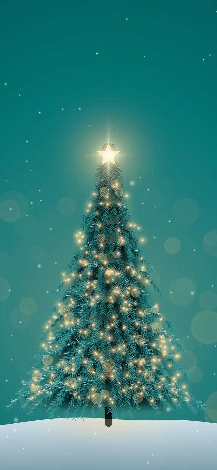 Teal Christmas Tree wallpaper for iPhone and Android