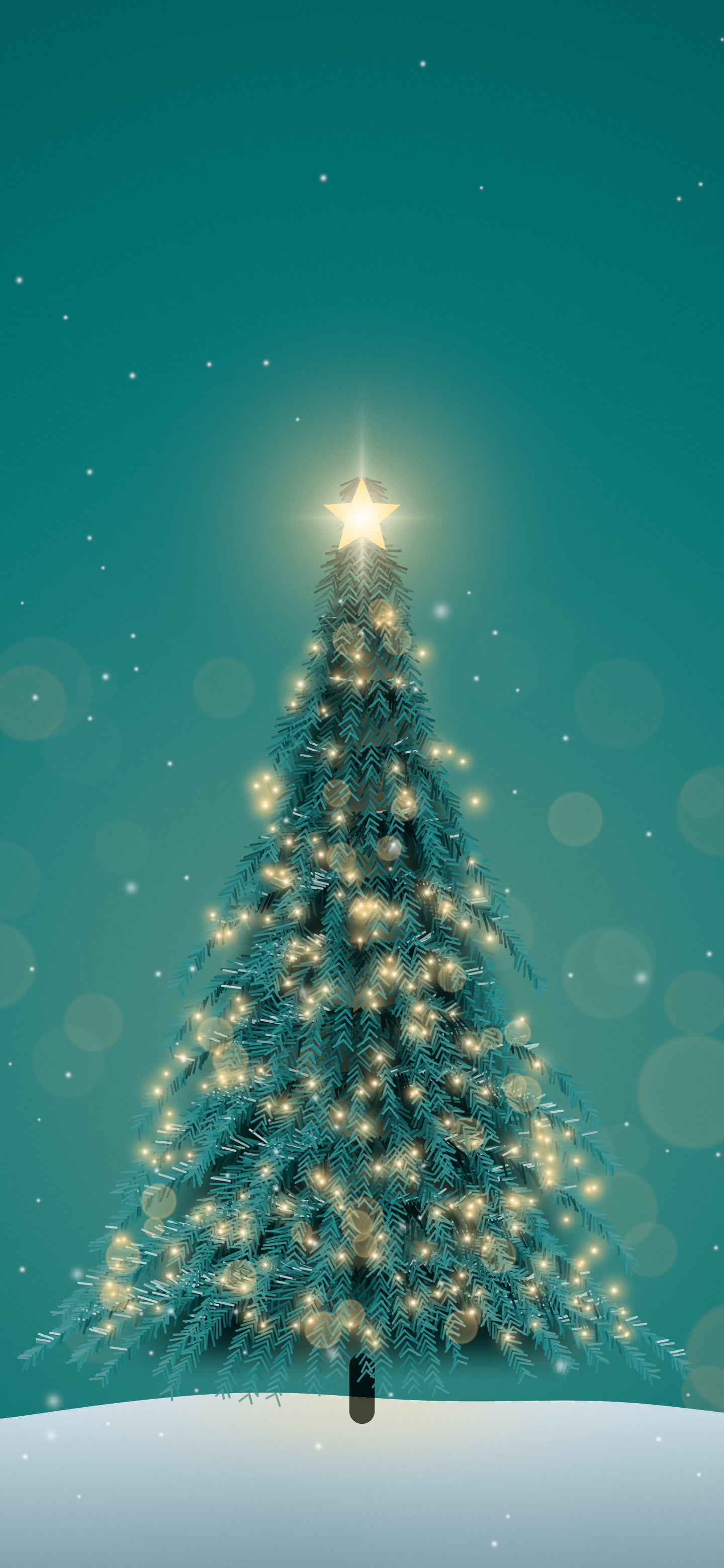 Teal Christmas Tree wallpaper for iPhone and Android