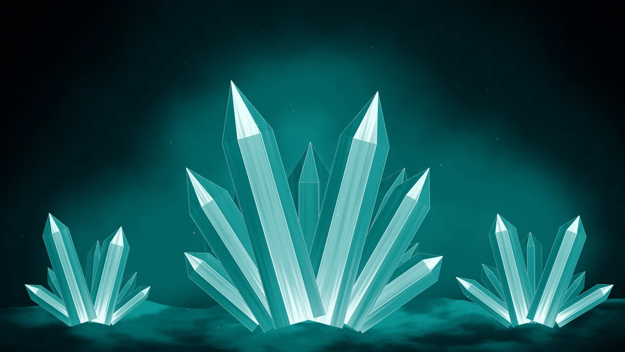Teal Crystal Cluster desktop wallpaper in 4K