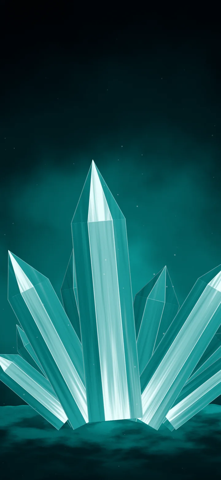 Teal Crystal Cluster wallpaper for iPhone and Android