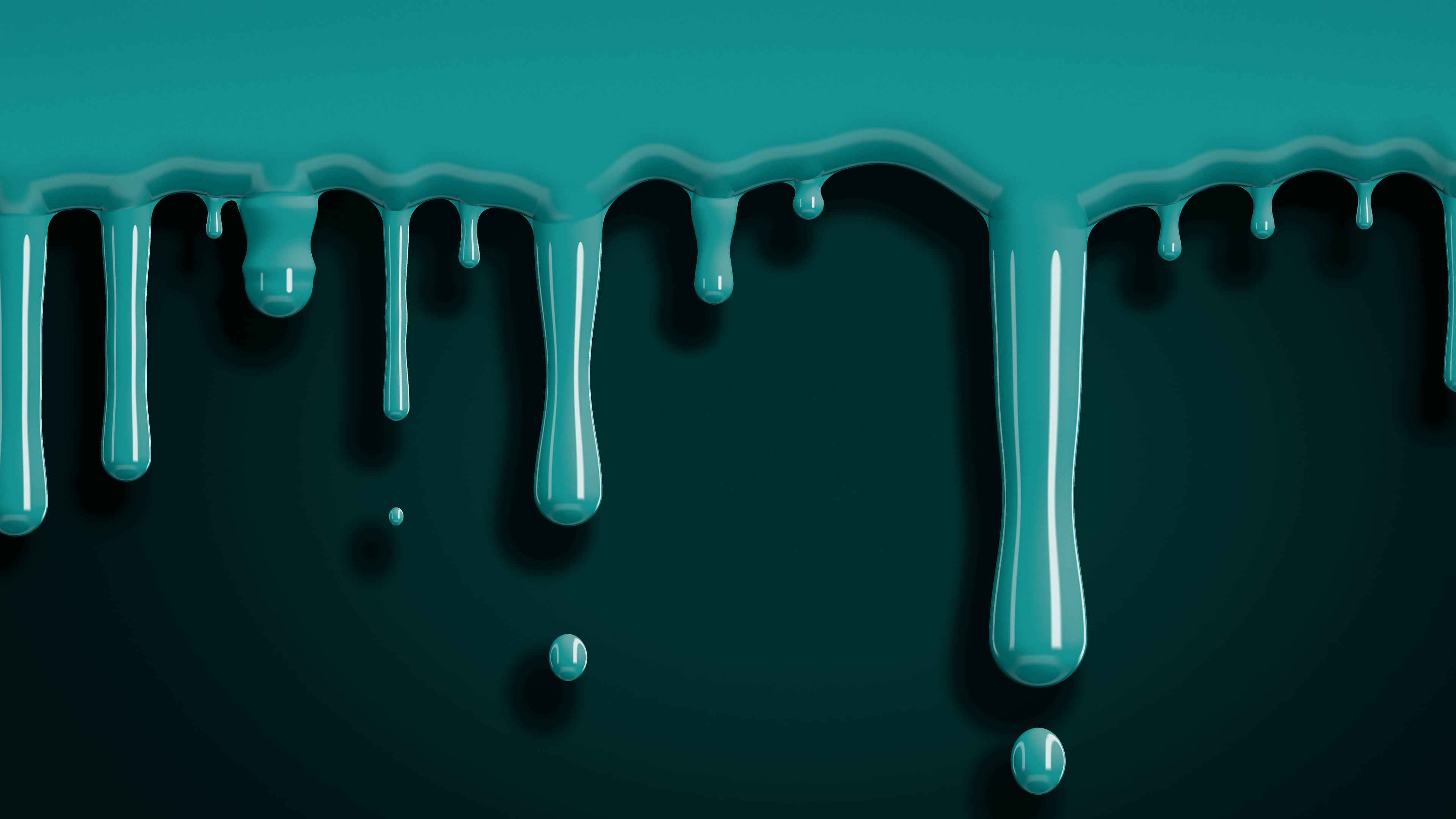 Teal Dripping Slime desktop wallpaper in 4K