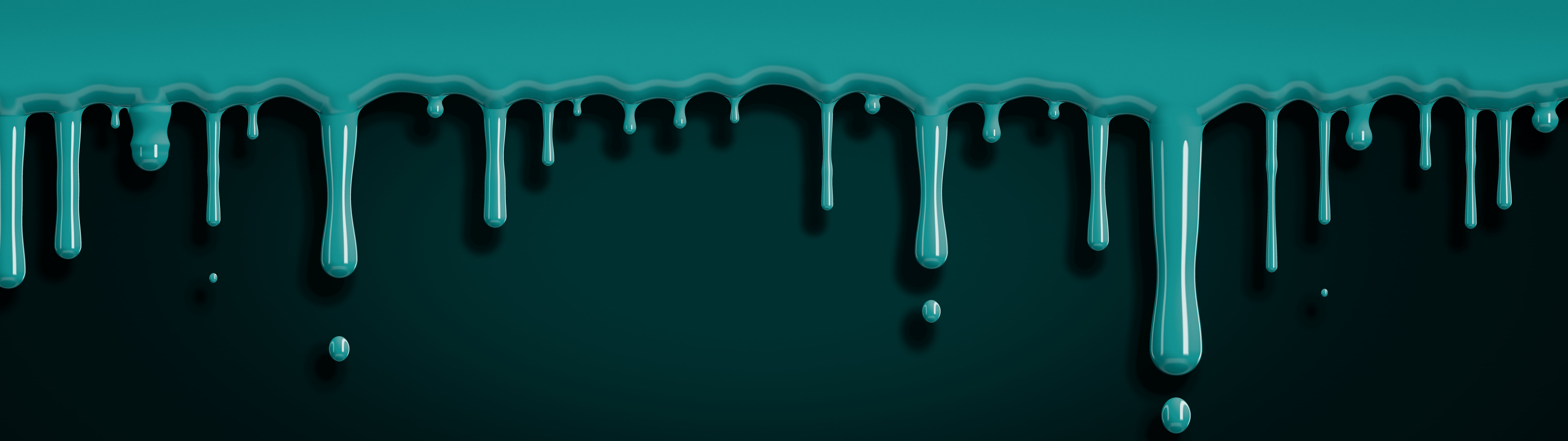 Teal Dripping Slime dual monitor wallpaper, 7680 × 2160