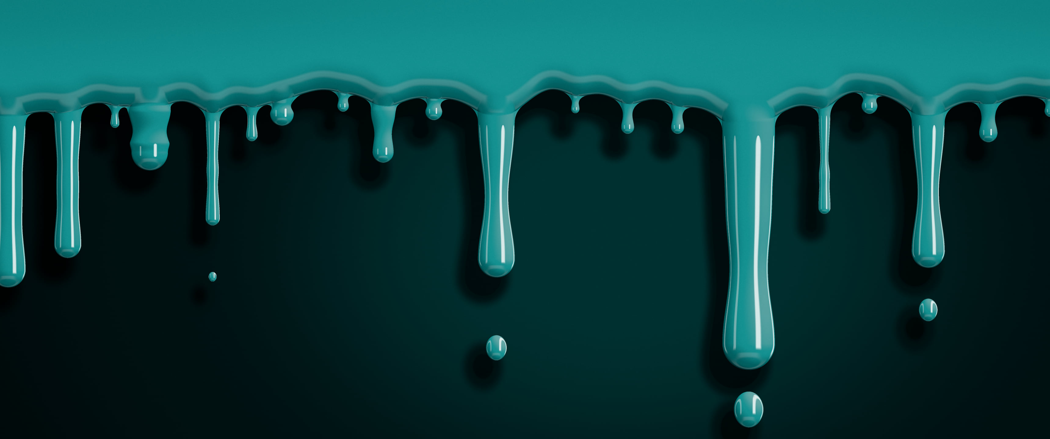 Teal Dripping Slime ultrawide wallpaper, 3440 × 1440