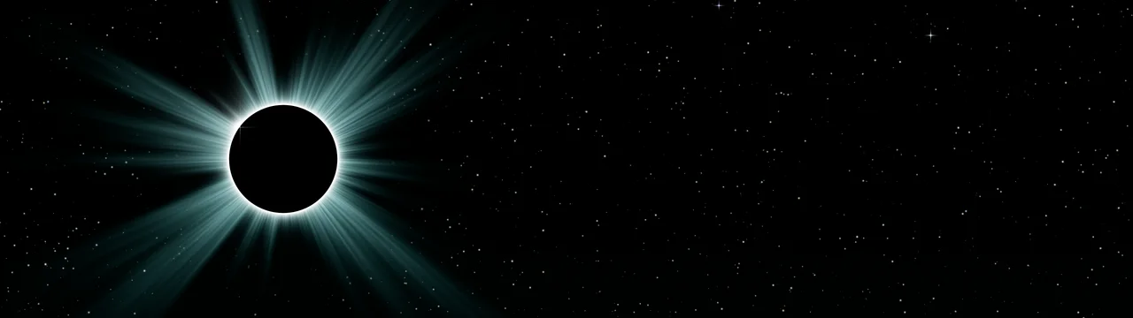 Teal Eclipse dual monitor wallpaper, 7680 × 2160