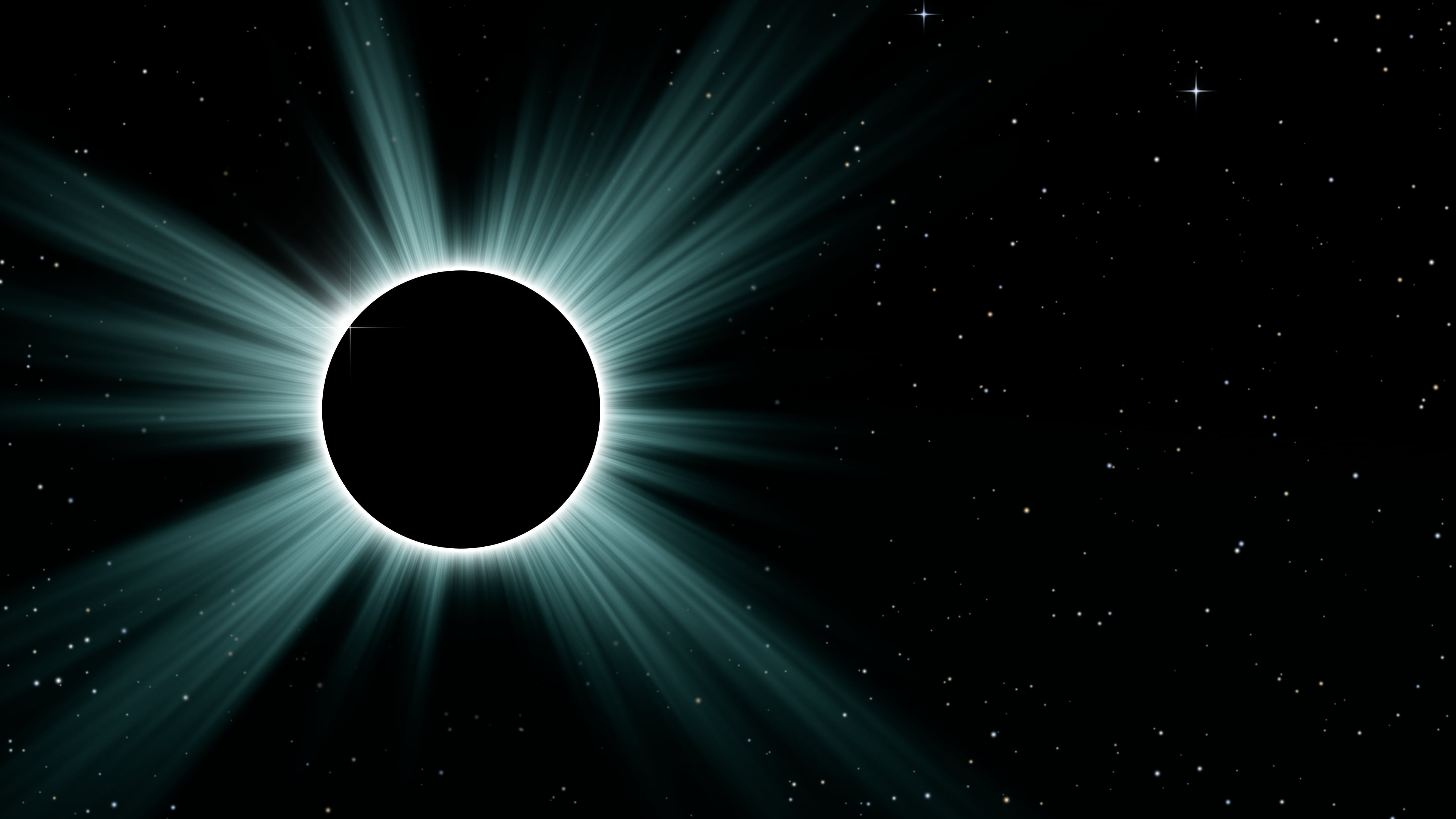 Teal Eclipse desktop wallpaper in 4K