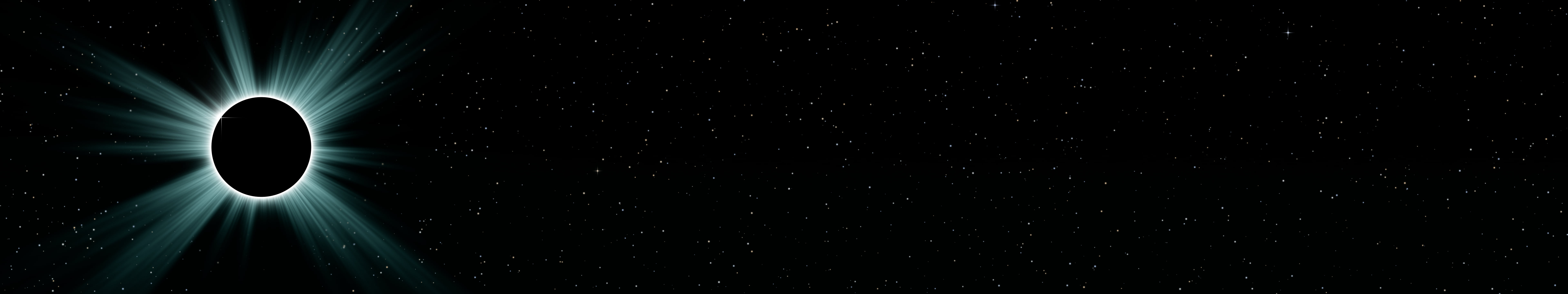 Teal Eclipse triple monitor wallpaper, 7680 × 1440
