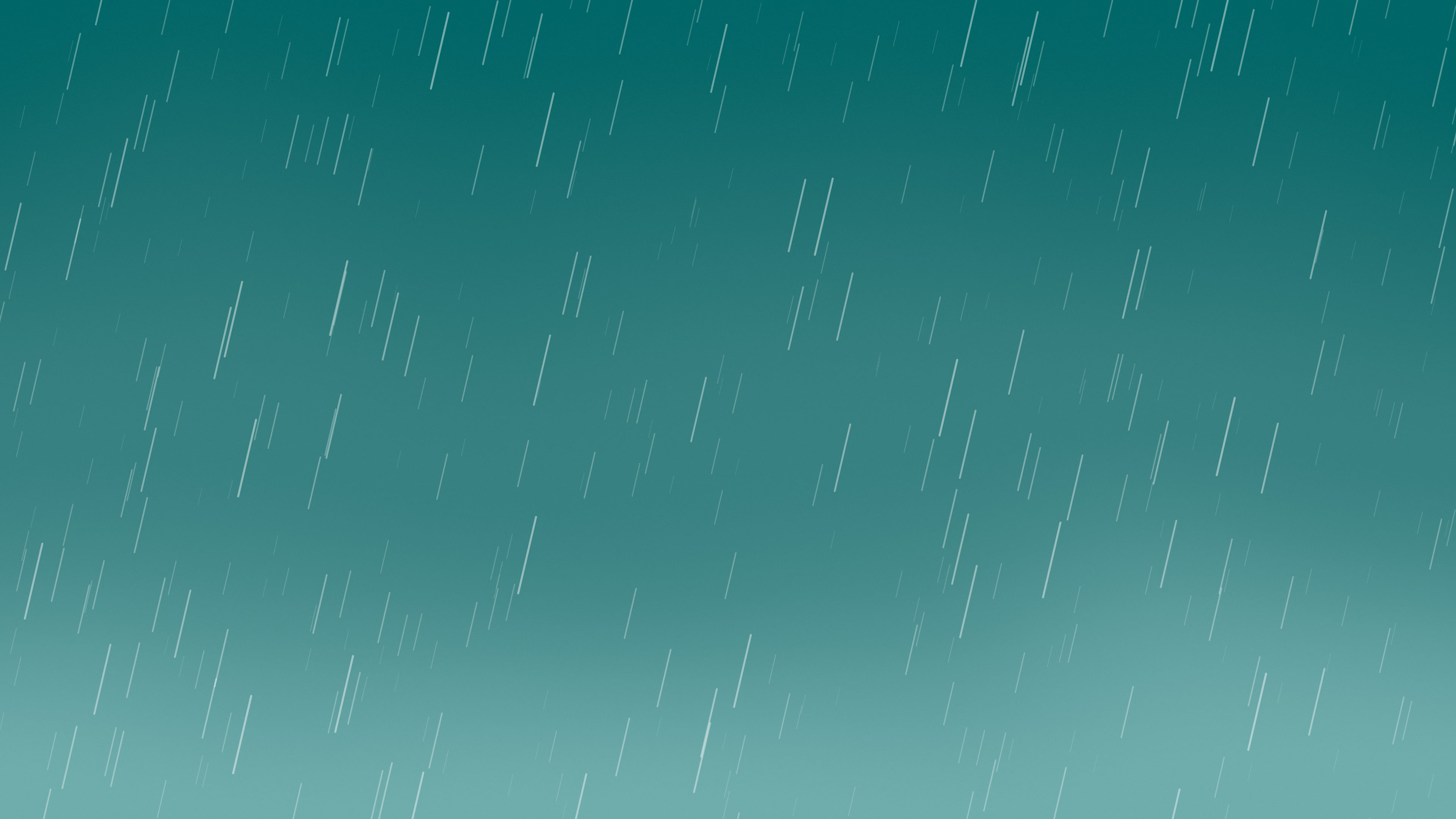 Teal Falling Rain desktop wallpaper in 4K