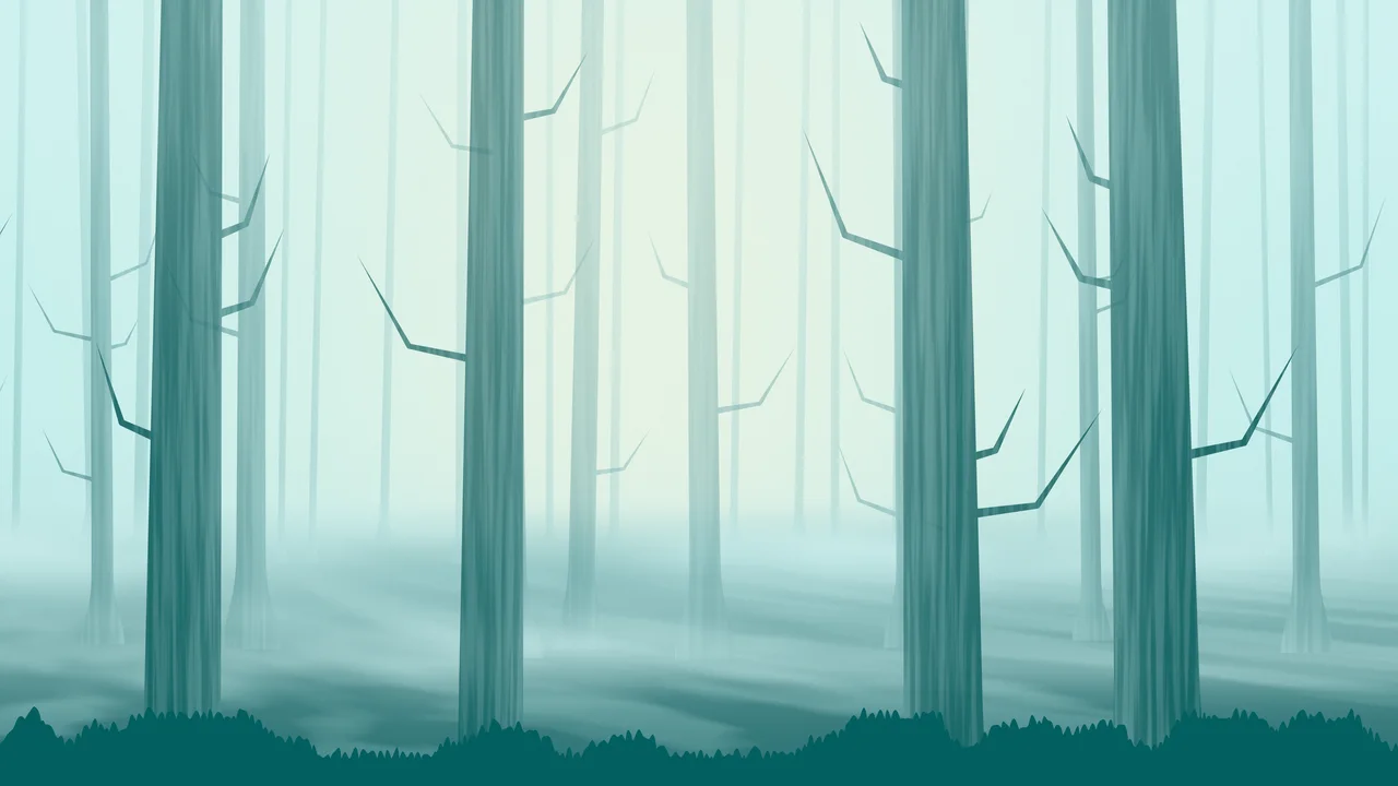 Teal Forest Trees desktop wallpaper in 4K