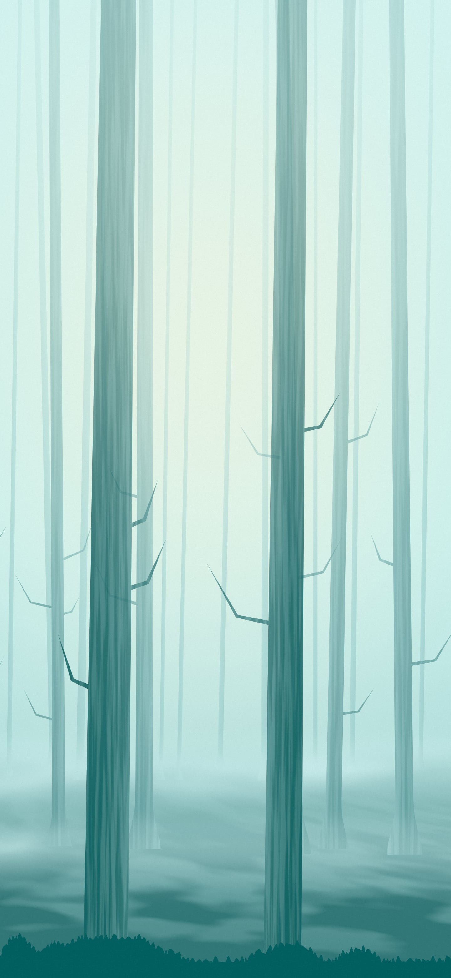 Teal Forest Trees wallpaper for iPhone and Android