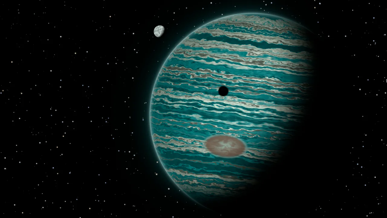 Teal Jupiter desktop wallpaper in 4K