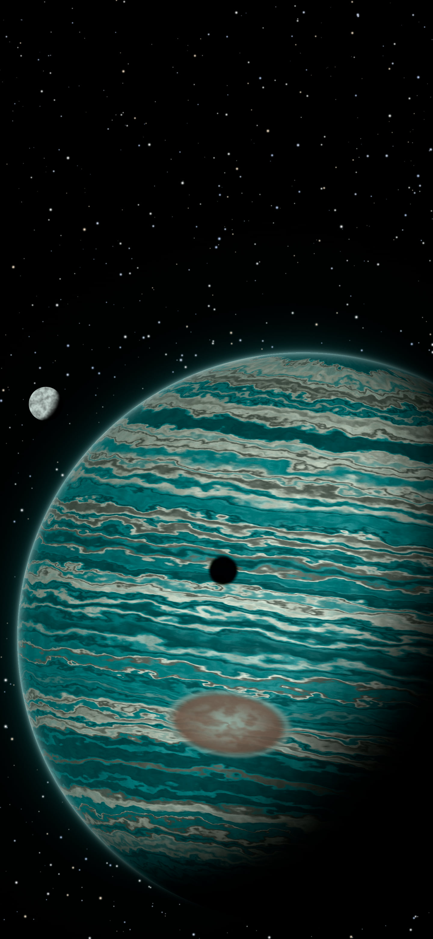 Teal Jupiter wallpaper for iPhone and Android