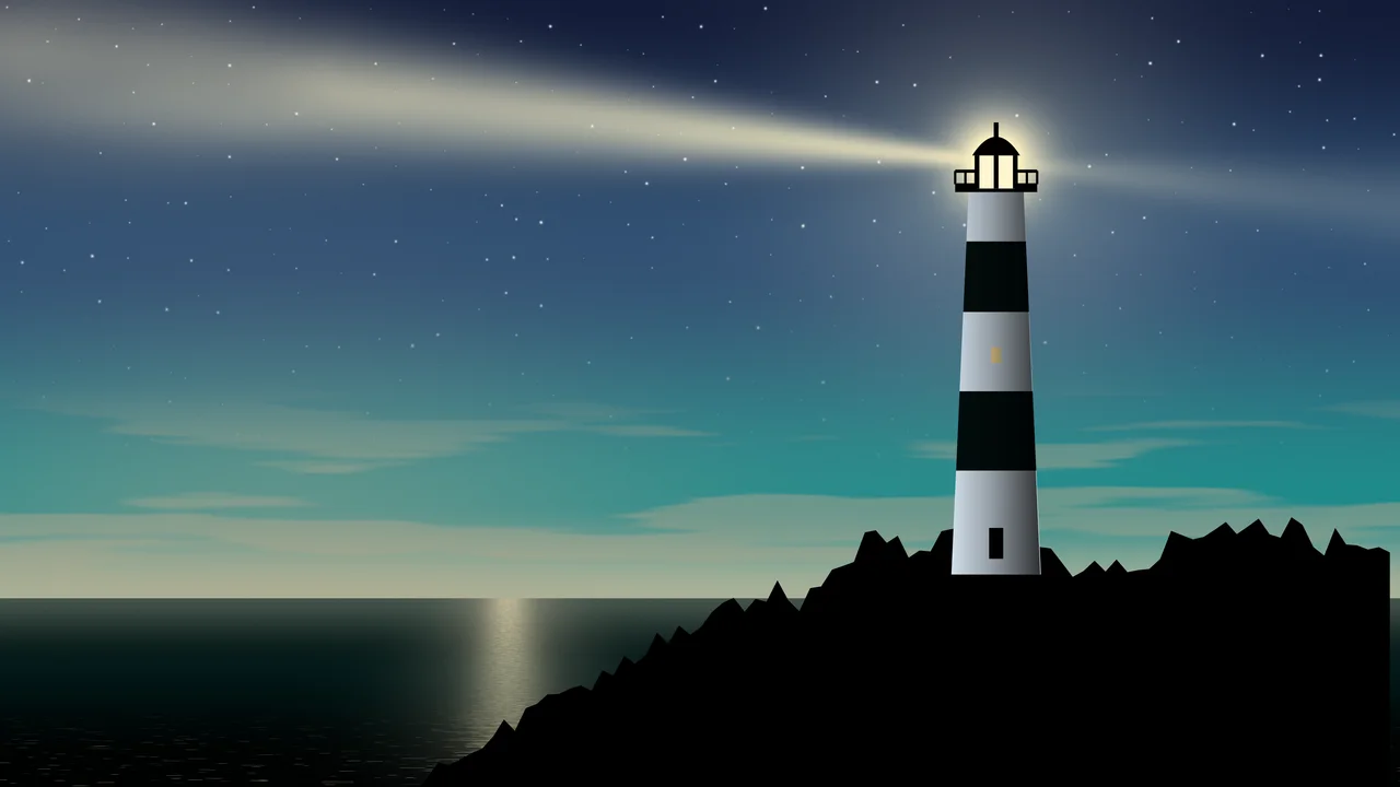 Teal Lighthouse desktop wallpaper in 4K