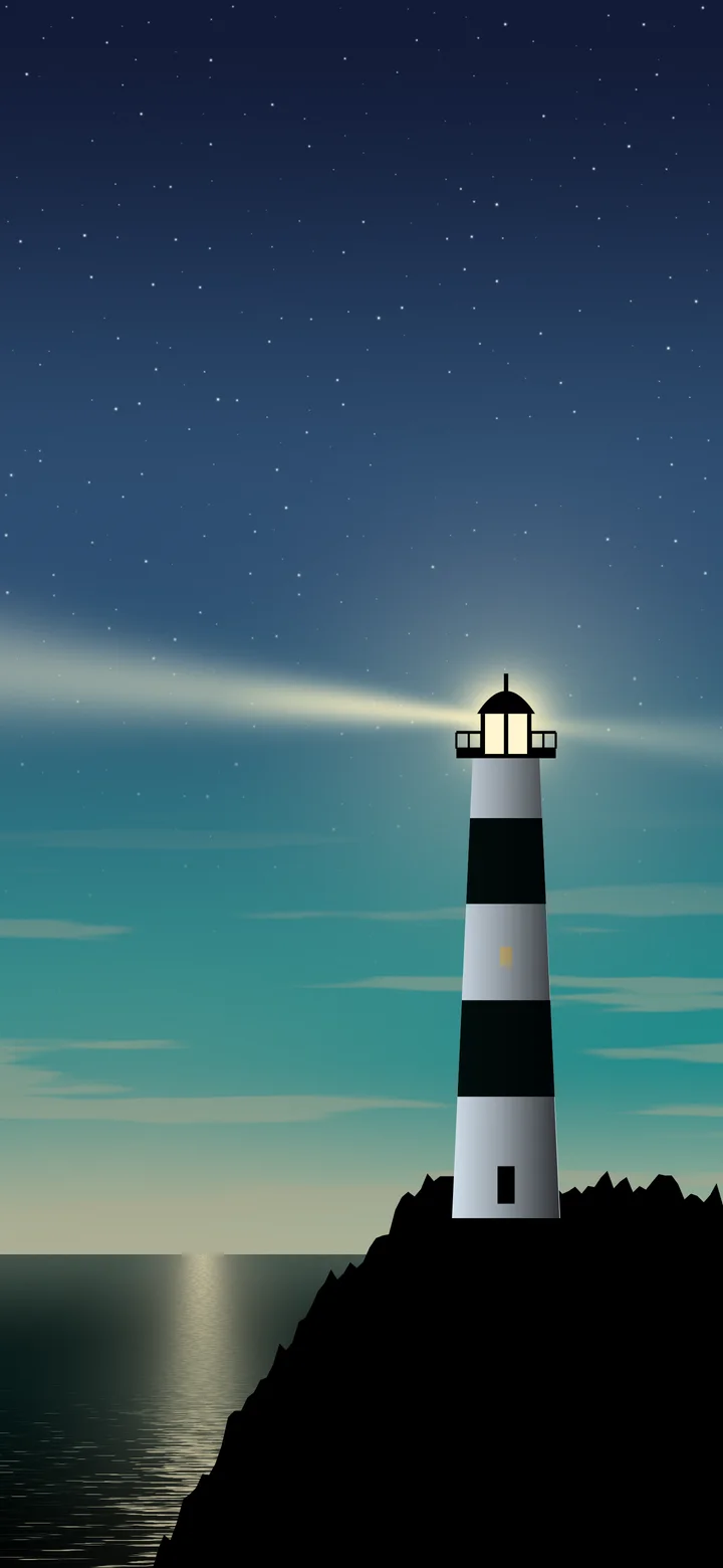 Teal Lighthouse wallpaper for iPhone and Android