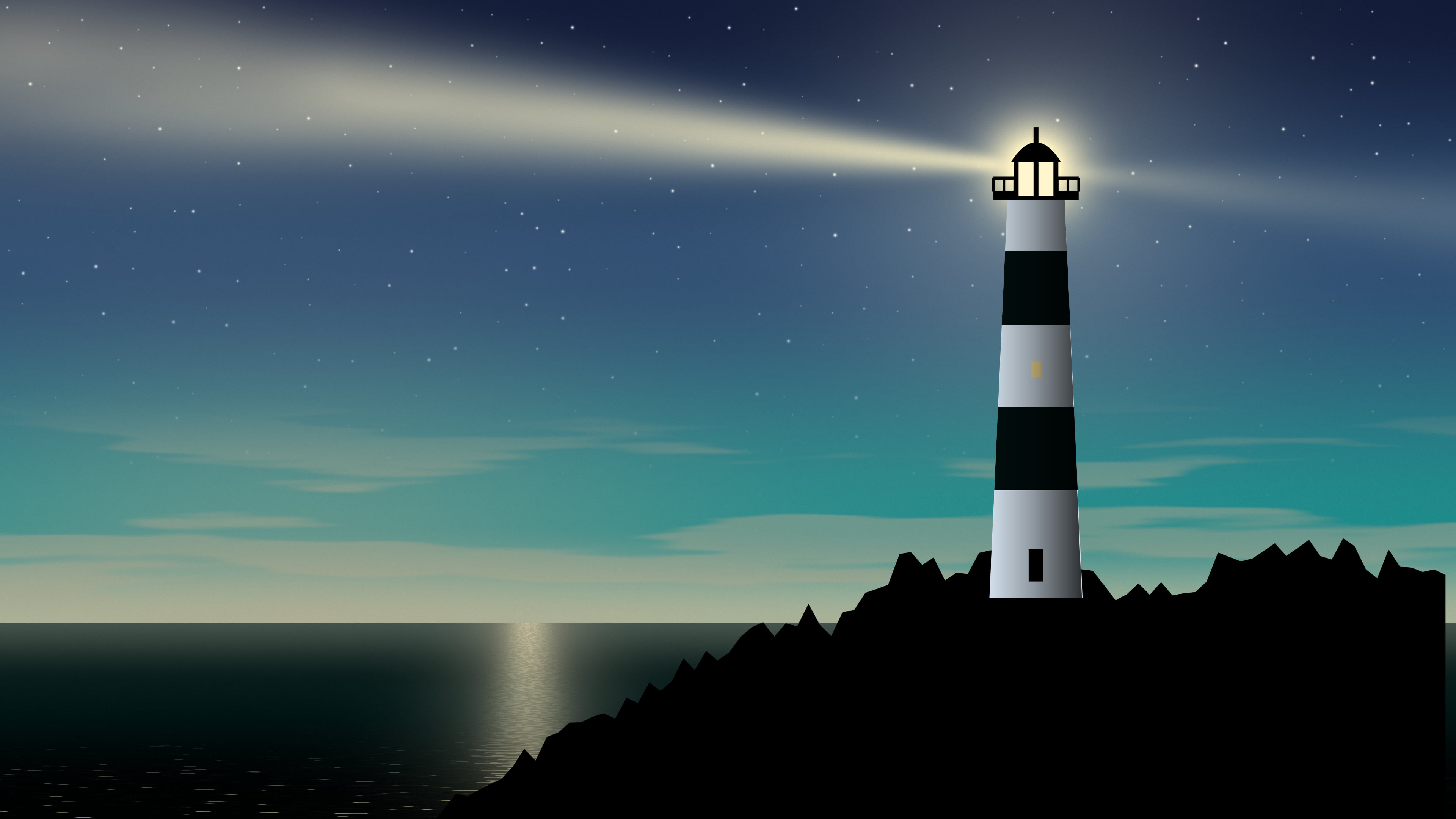 Teal Lighthouse desktop wallpaper in 4K