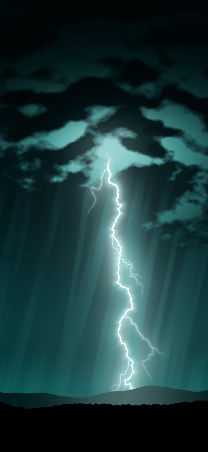 Teal Lightning Storm wallpaper for iPhone and Android