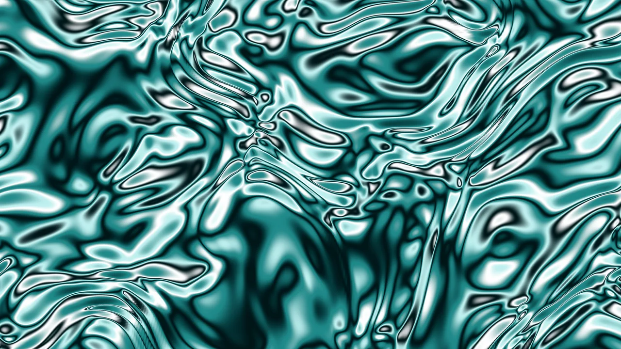 Teal Liquid Chrome desktop wallpaper in 4K