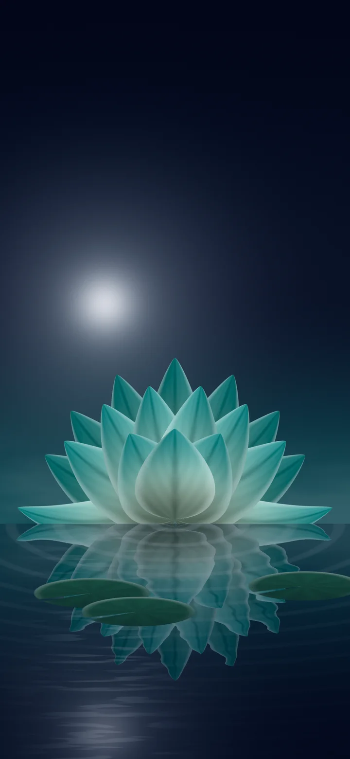 Teal Lotus Flower wallpaper for iPhone and Android