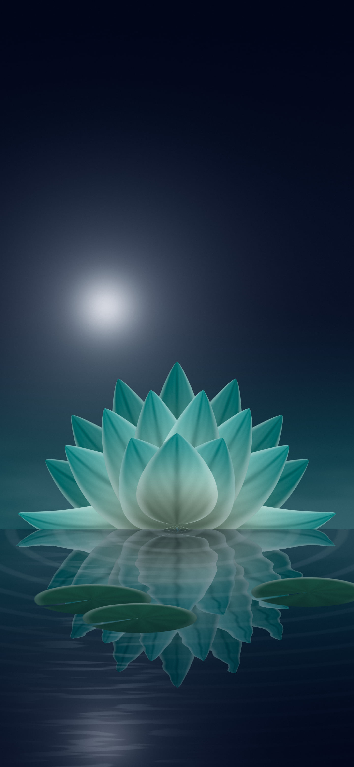 Teal Lotus Flower wallpaper for iPhone and Android