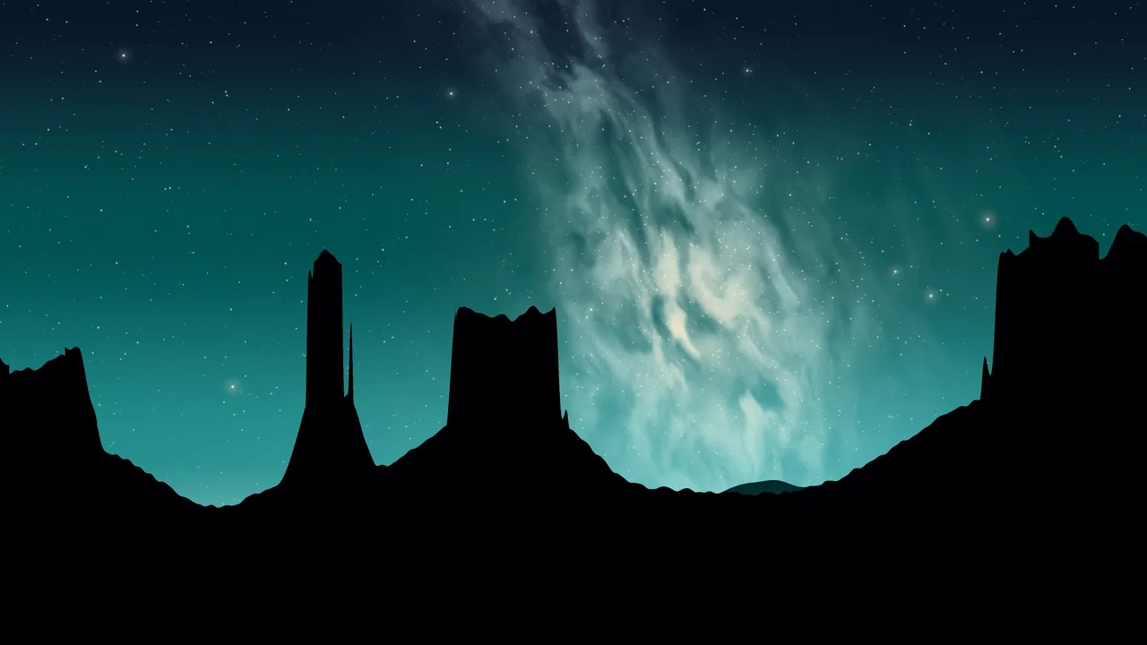 Teal Milky Way over the Desert desktop wallpaper in 4K