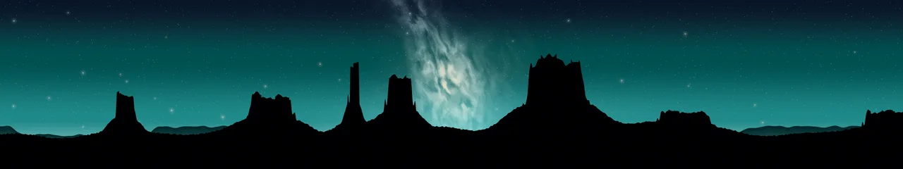 Teal Milky Way over the Desert triple monitor wallpaper, 7680 × 1440