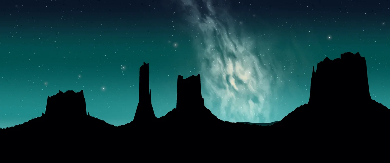 Teal Milky Way over the Desert ultrawide wallpaper, 3440 × 1440